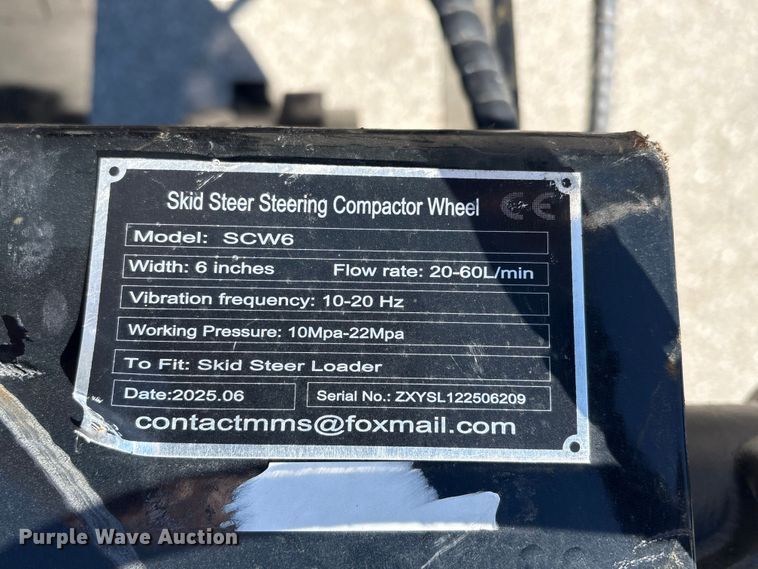 image for item FG2934 2025 Giyi SCW6 skid steer compaction wheel