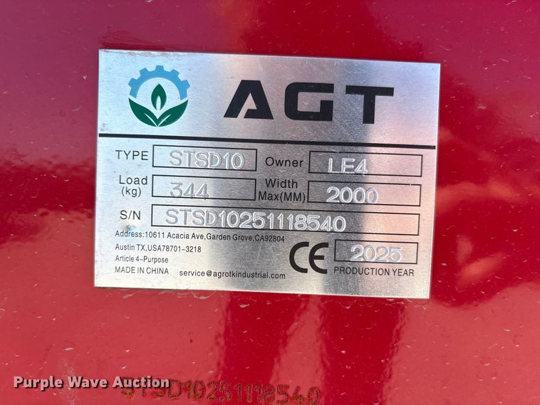 image for item FG2935 2025 AGT STSD10 skid steer seeder