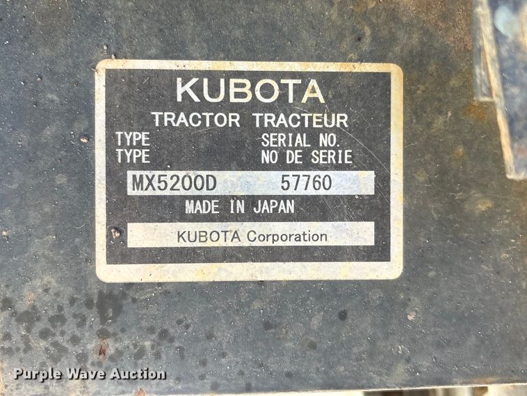 image for item FG2938 2016 Kubota MX5200D MFWD tractor