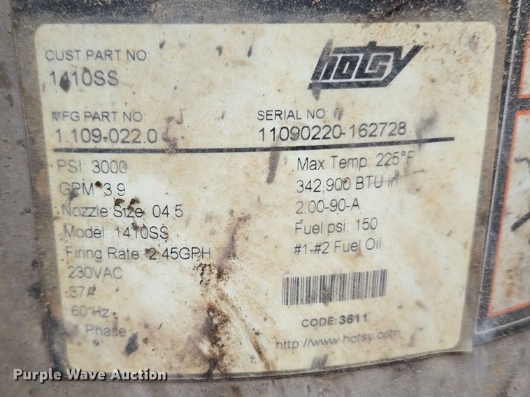 image for item FH6625 (2) Hotsy hot pressure washers