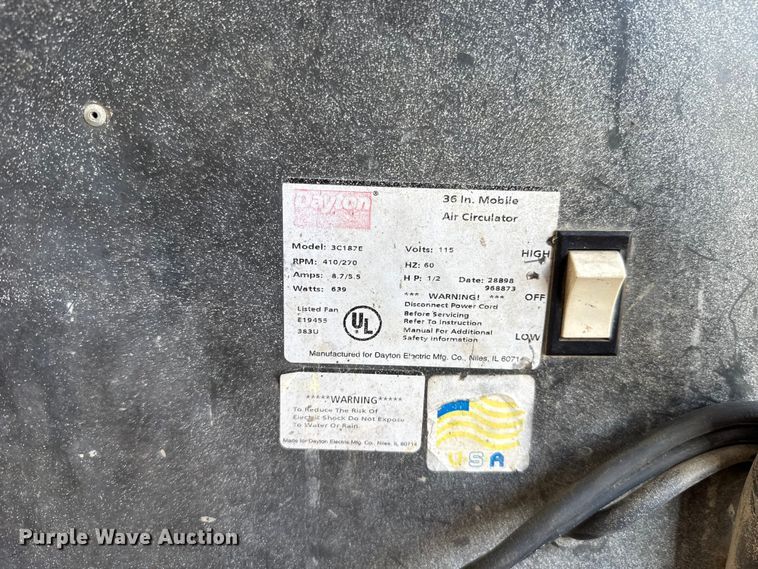 image for item FH6626 (3) Dayton fans