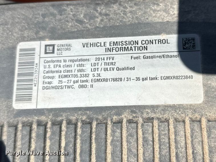 image for item FK0016 2014 Chevrolet Silverado 1500 pickup truck