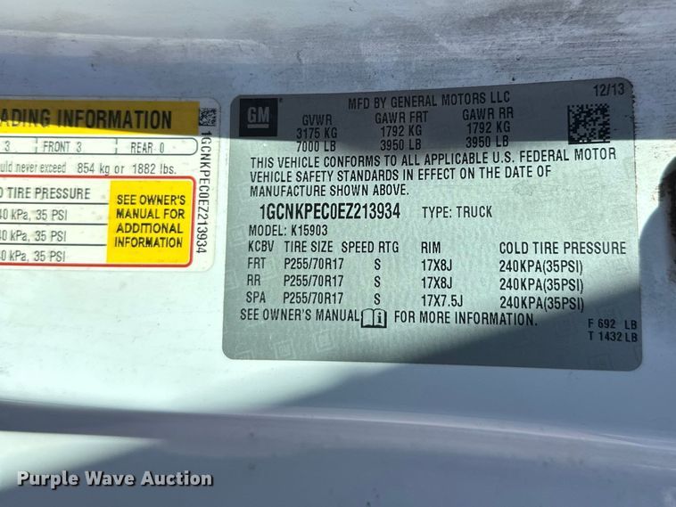 image for item FK0016 2014 Chevrolet Silverado 1500 pickup truck