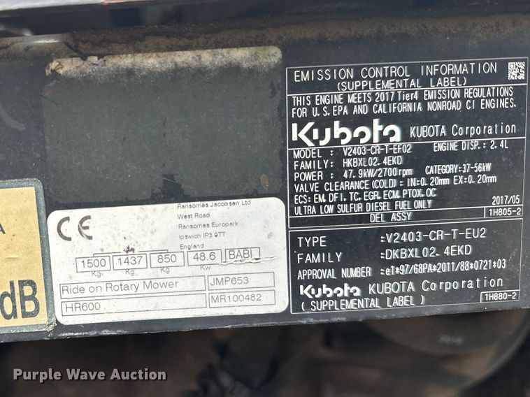 image for item FK0025 Jacobsen HR600 lawn mower