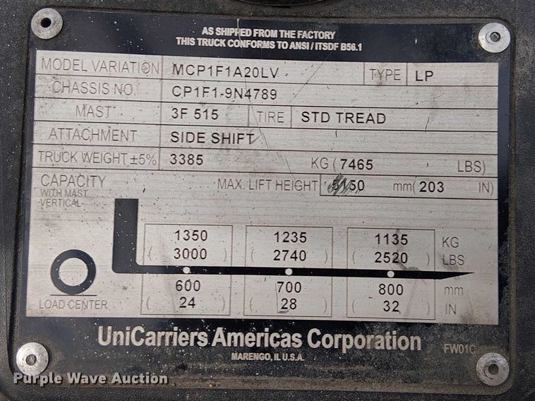 image for item NC9763 2015 Nissan CFS40 forklift