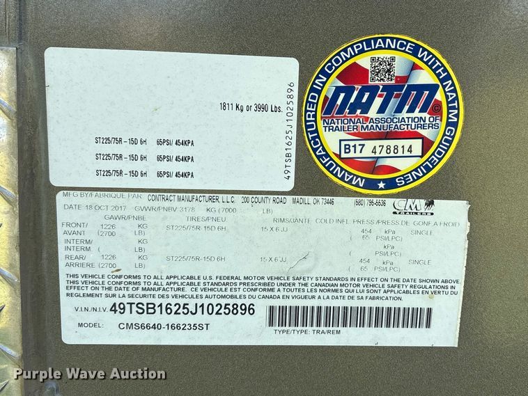 image for item NK9066 2018 CM Show Pro livestock trailer