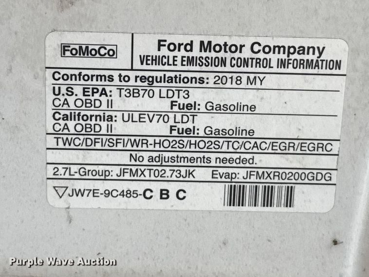 image for item NK9155 2018 Ford F150 Crew Cab pickup truck