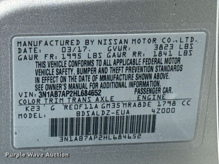 image for item NK9166 2017 Nissan Sentra 