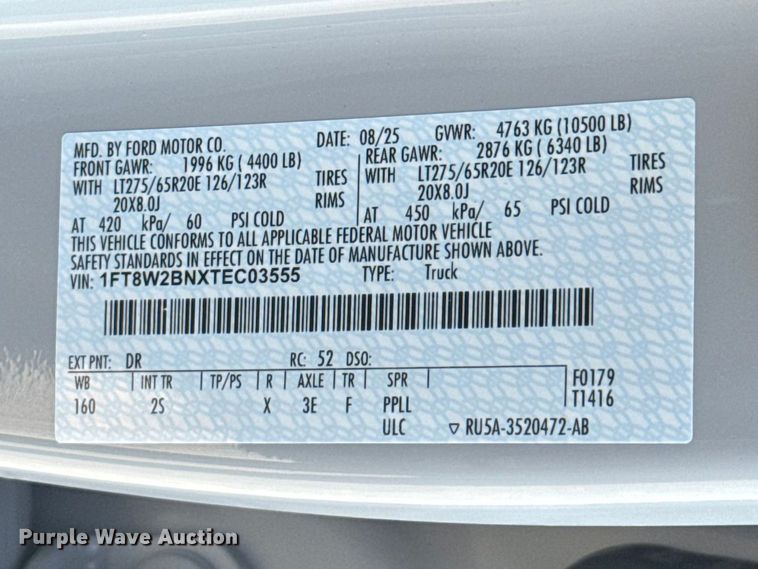 image for item NK9168 2026 Ford F250 Super Duty XLT Crew Cab pickup truck