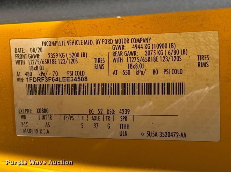 image for item NK9174 2020 Ford F350 Super Duty utility bed pickup truck