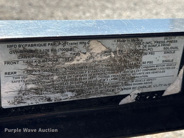 image for item NK9182 2018 PJ UL182 utility trailer