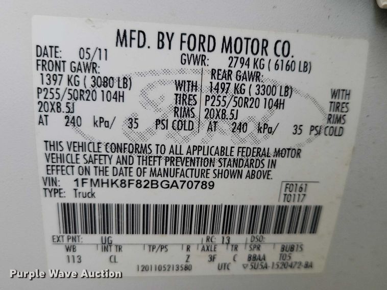 image for item NK9962 2011 Ford Explorer SUV