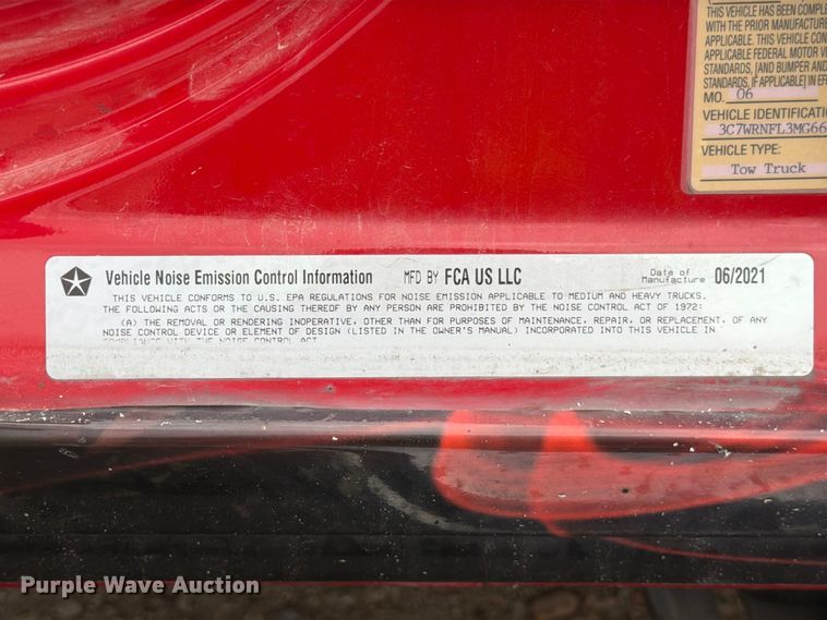 image for item YA2466 2021 RAM 5500 Crew Cab tow truck