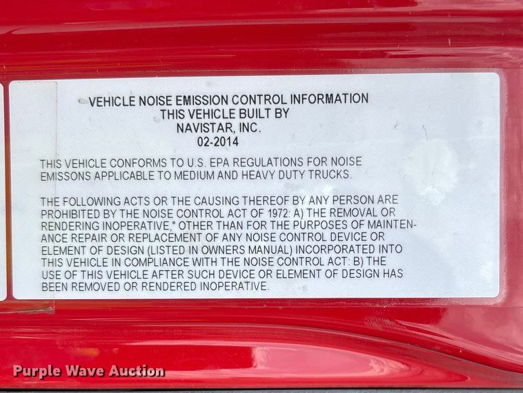 image for item YA2648 2015 International 7400 tanker fire truck