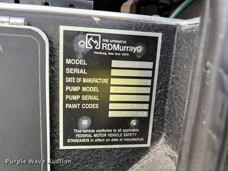 image for item YA2649 1992 Spartan Gladiator pumper fire truck