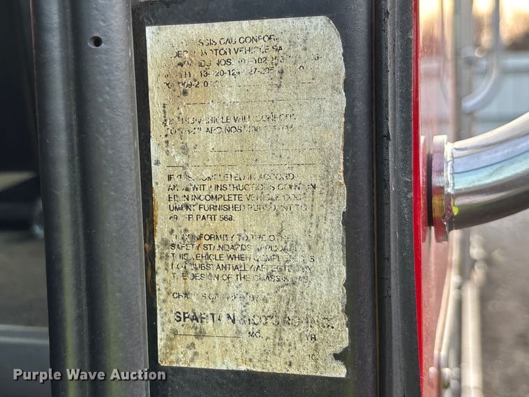 image for item YA2649 1992 Spartan Gladiator pumper fire truck