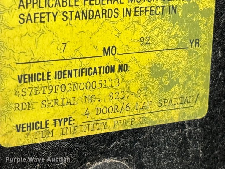 image for item YA2649 1992 Spartan Gladiator pumper fire truck