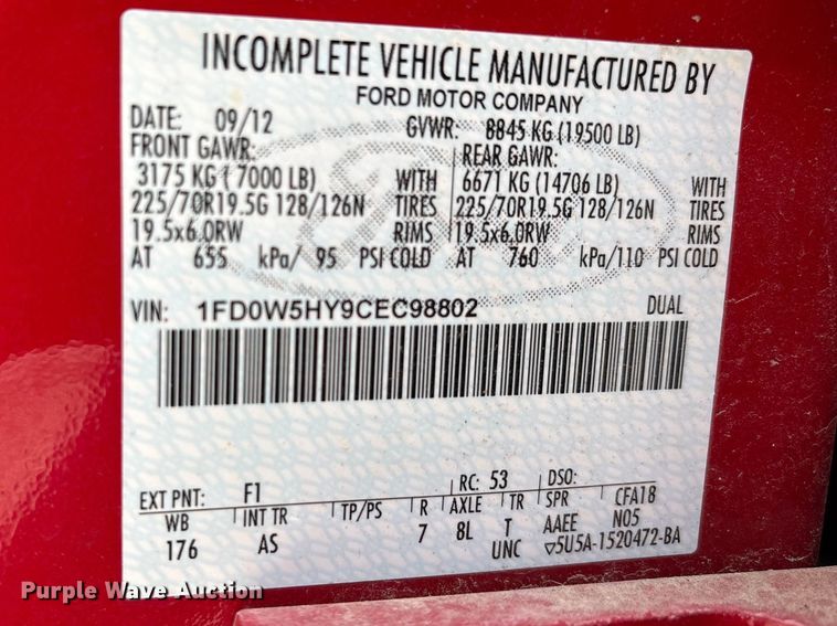 image for item YA2650 2012 Ford F550 Super Duty Crew Cab rescue vehicle