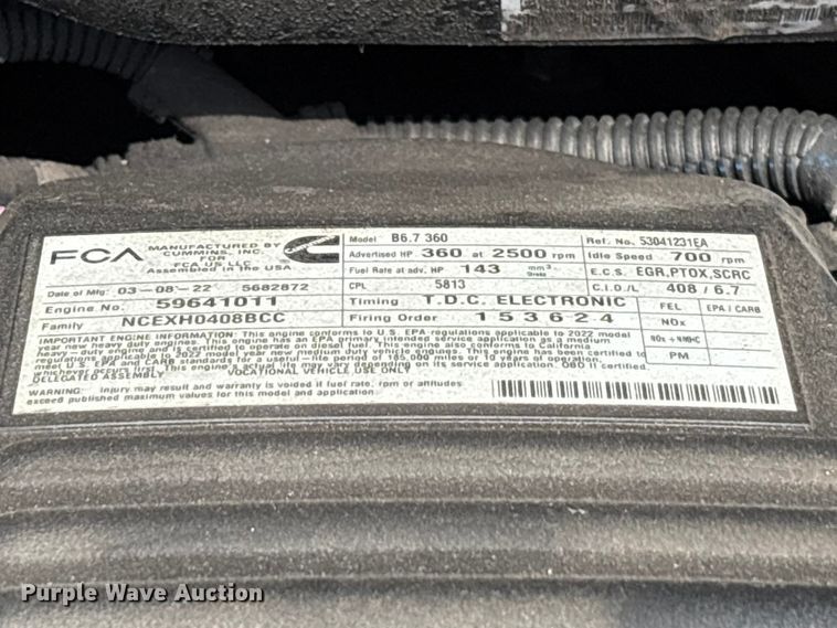 image for item YA2748 2022 RAM 3500 Crew Cab utility bed pickup truck