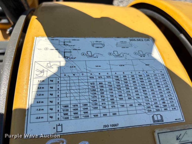 image for item DT0098 2020 Caterpillar 303.5E2 CR mini excavator