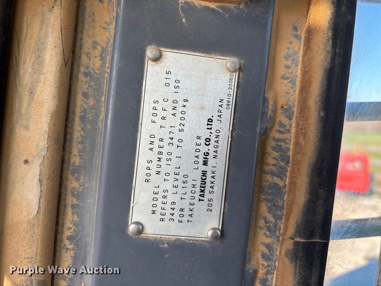 image for item DT0100 2007 Takeuchi TL150 tracked skid steer loader