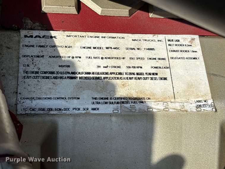 image for item DT0128 2017 Mack Granite GU713 dump truck