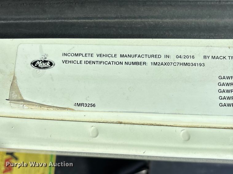 image for item DT0128 2017 Mack Granite GU713 dump truck