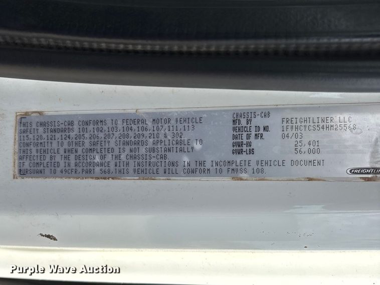 image for item DT0134 2004 Freightliner Business Class M2 dump truck