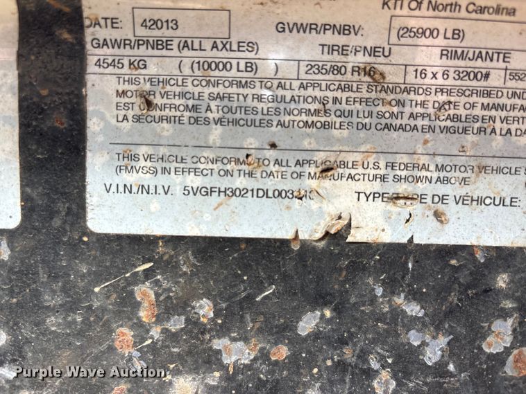 image for item DT0136 2013 Kaufman Paver Del equipment trailer