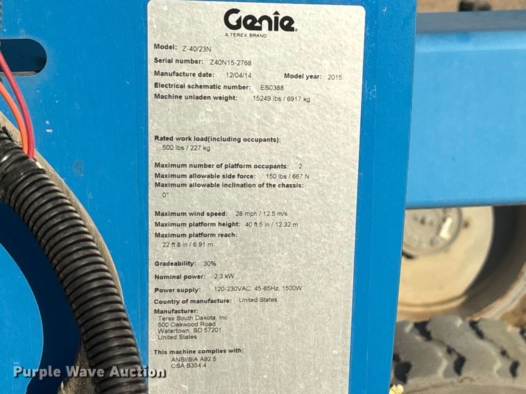 image for item DT0181 2013 Genie Z-40/23N boom lift
