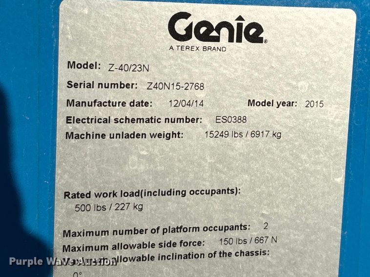 image for item DT0181 2013 Genie Z-40/23N boom lift