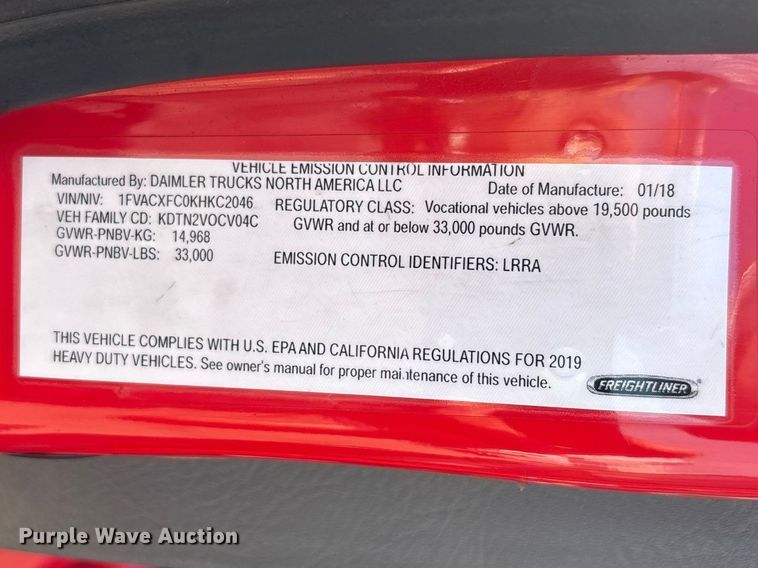 image for item DU0447 2019 Freightliner M2 106 dump truck