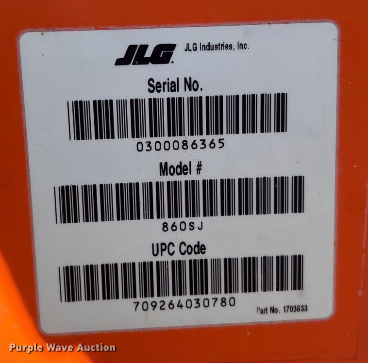 image for item DU0465 2005 JLG 860SJ boom lift