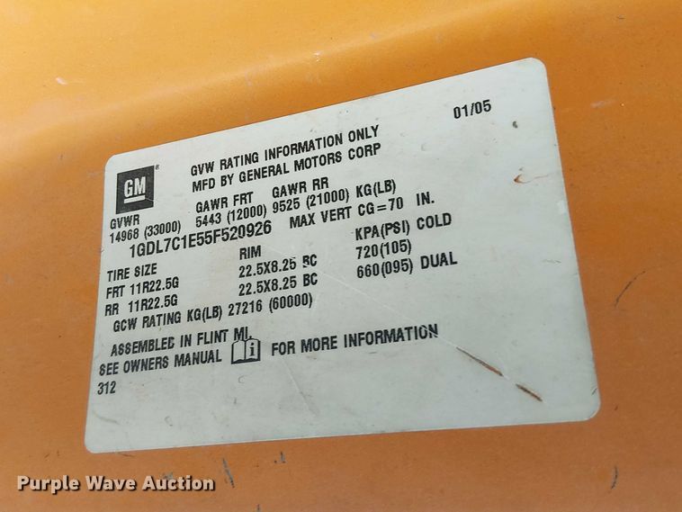 image for item DU3116 2005 GMC C7500 forestry bucket truck