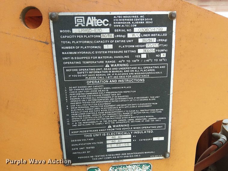 image for item DU3116 2005 GMC C7500 forestry bucket truck