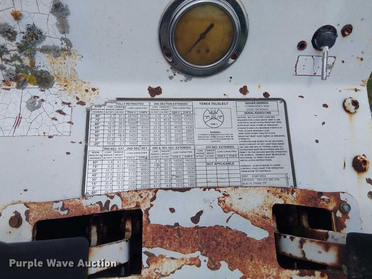 image for item DU3118 2000 Ford F750 digger derrick truck