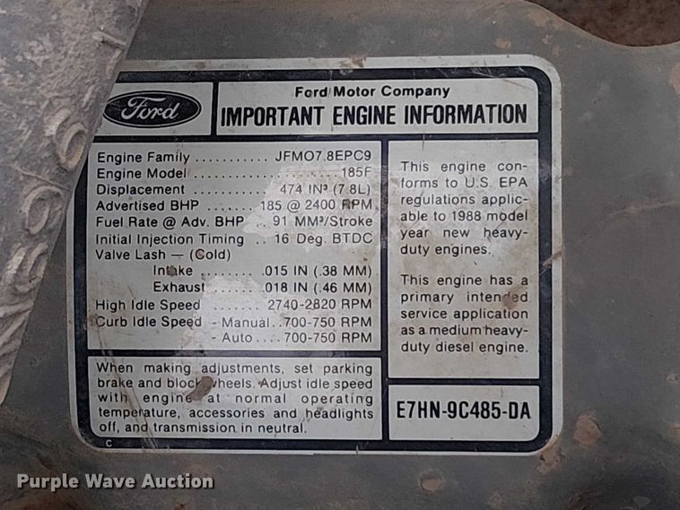 image for item DU3119 1988 Ford F800 digger derrick truck