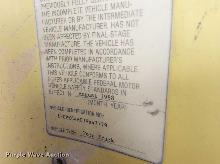 image for item DU3119 1988 Ford F800 digger derrick truck