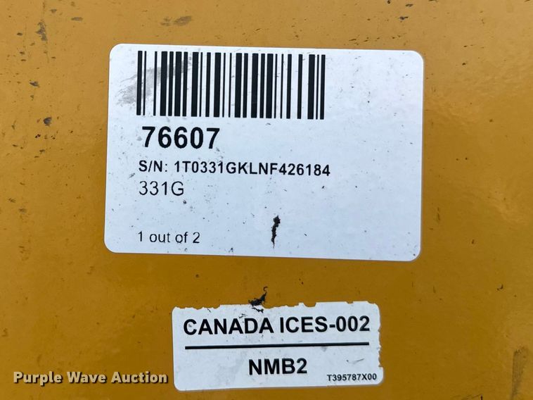 image for item EA2331 2022 John Deere 331G tracked skid steer loader