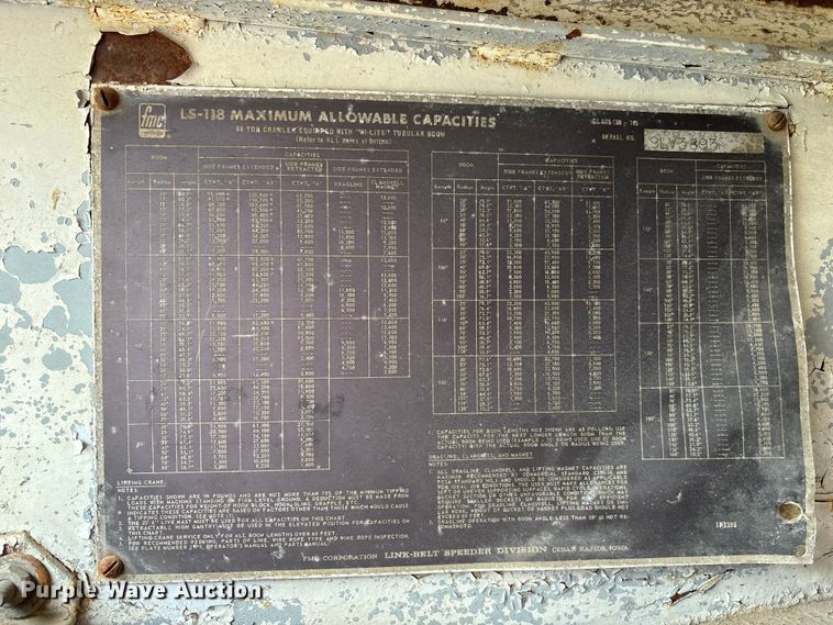 image for item EA4686 1970 Link-Belt LS-118 crane