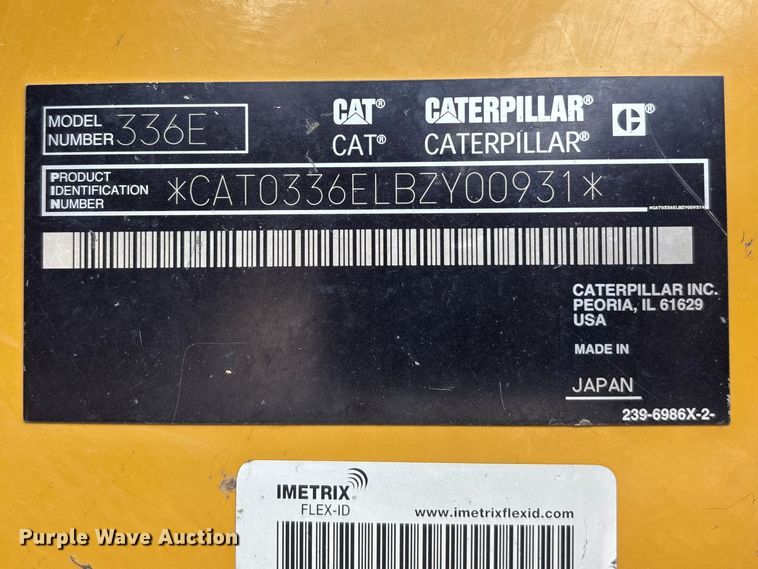image for item EA4687 2012 Caterpillar 336E excavator