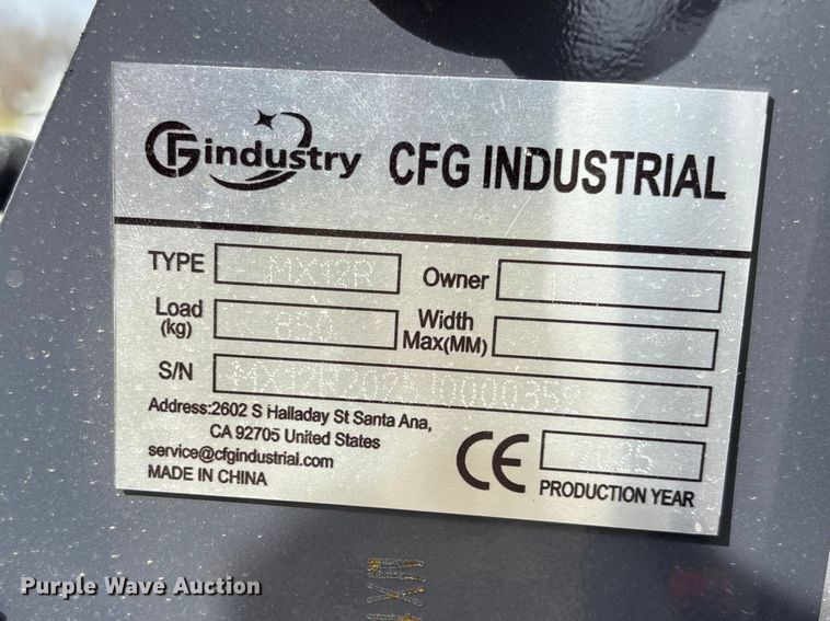 image for item EA4705 2025 CFG Industrial MX12R mini excavator
