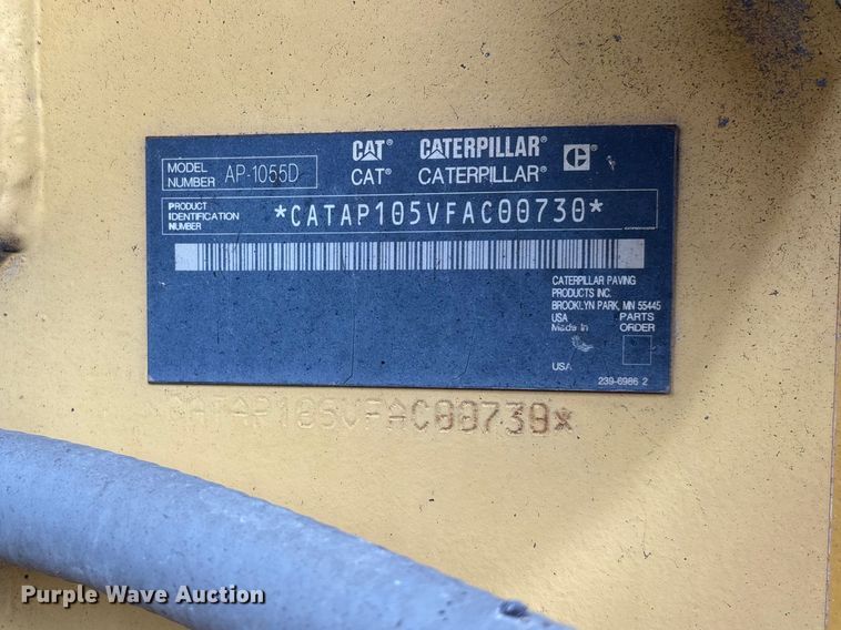 image for item EA4742 2009 Caterpillar AP-1055D paver