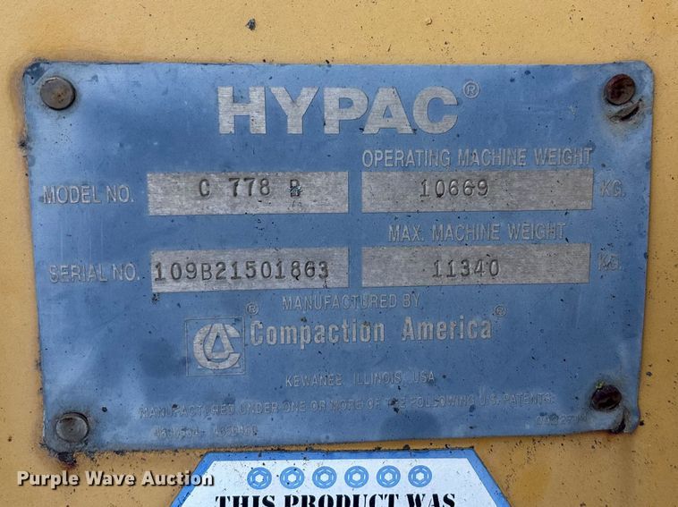 image for item EA4745 2002 Hypac C778B double drum vibratory roller