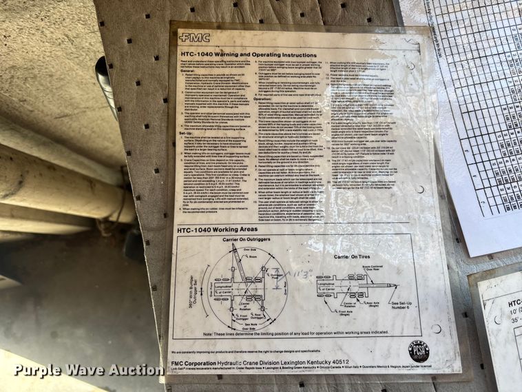 image for item EA5470 1983 Linkbelt HTC1040 crane truck