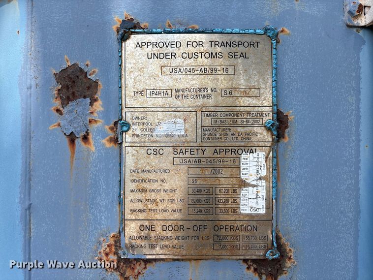 image for item EA5473 1989 Loadcraft container trailer