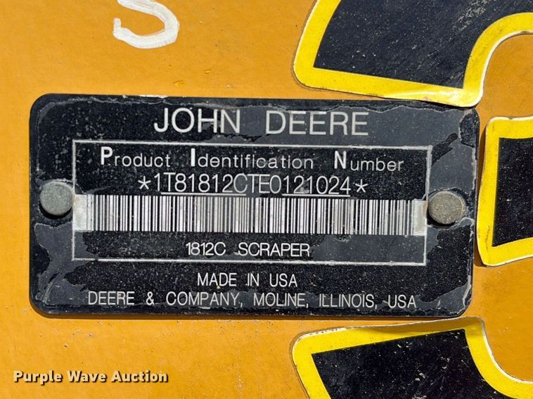 image for item EA7251 2014 John Deere 1812C scraper