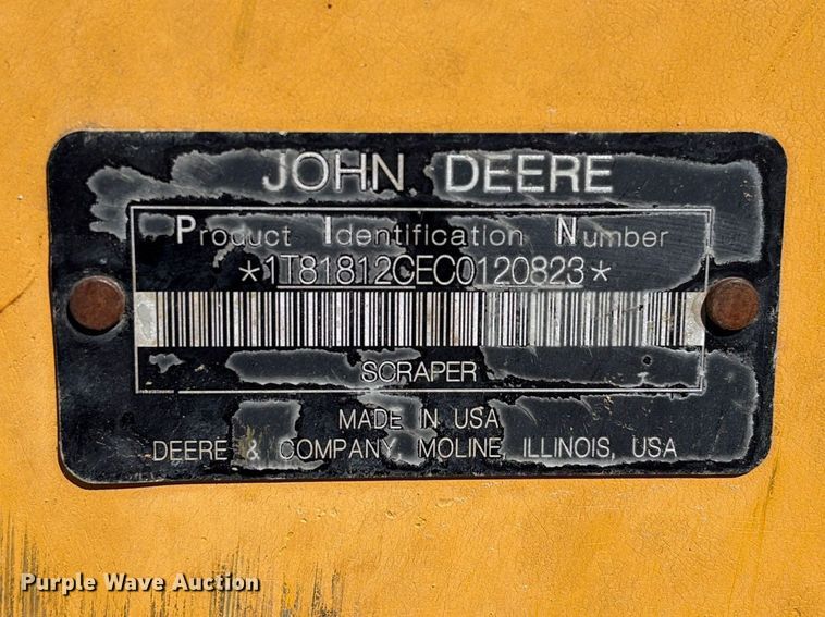 image for item EA7252 2012 John Deere 1812C scraper