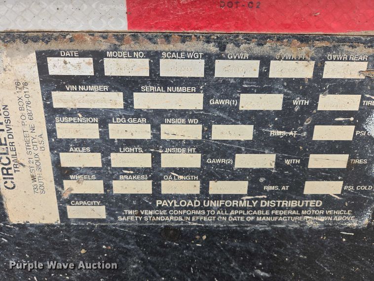 image for item EB1384 1997 Circle R 34HSD side dump trailer