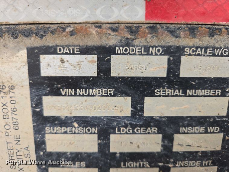 image for item EB1384 1997 Circle R 34HSD side dump trailer